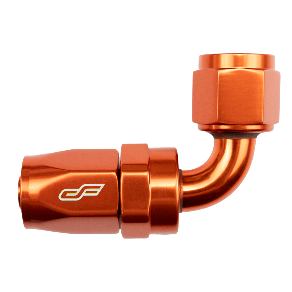 Orange 90 Degree Female Hose End