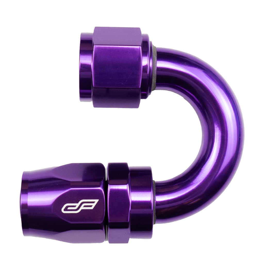 Purple 180 Degree Female Hose End