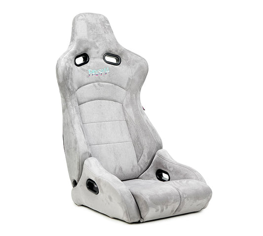NRG Prisma Lab Reclinable Bucket Racing Seat - Pair (Grey Vegan Suede)