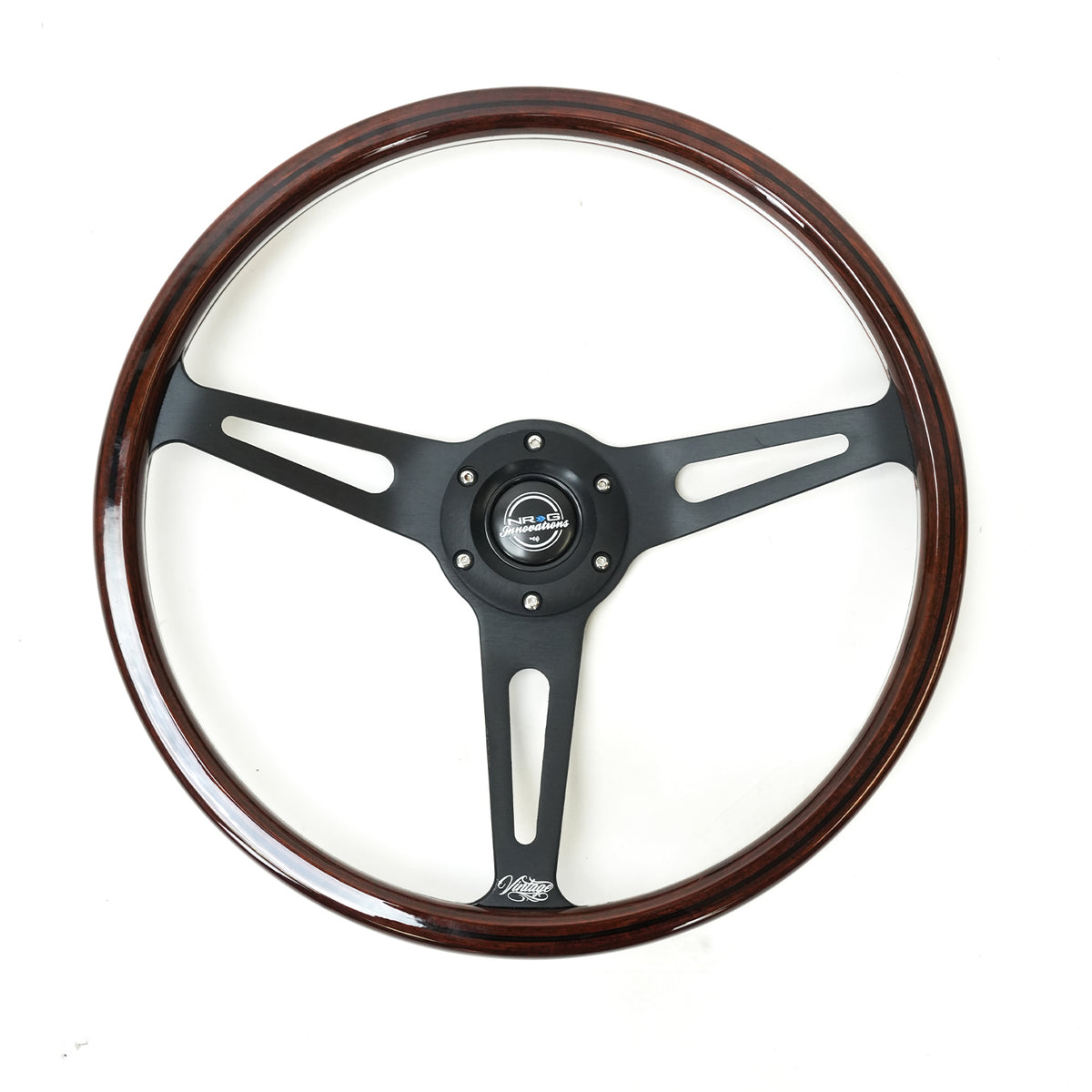 VINTAGE STEERING WHEEL 380MM BLACK