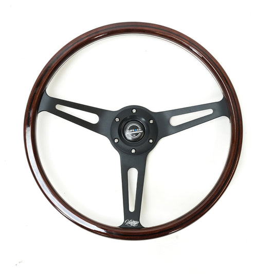 VINTAGE STEERING WHEEL 380MM BLACK