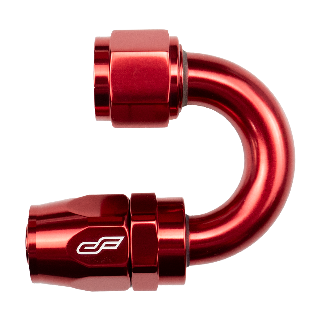 Red 180 Degree Female Hose End