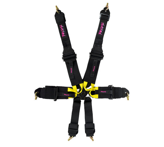 NRG FIA 6pt 2in. Shoulder Belt for HANS Device/ Rotary Cam Lock Buckle/ 3in. Waist Belt - Black