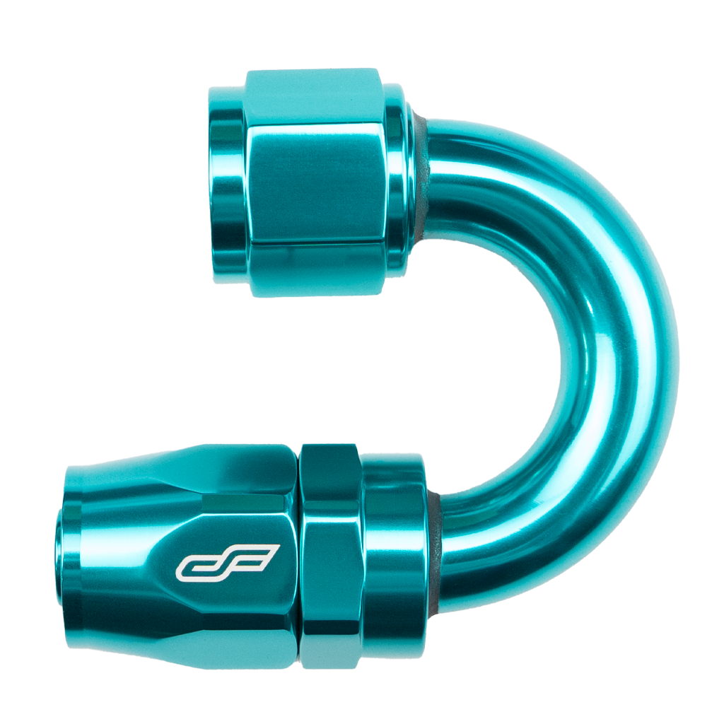 Teal 180 Degree Female Hose End