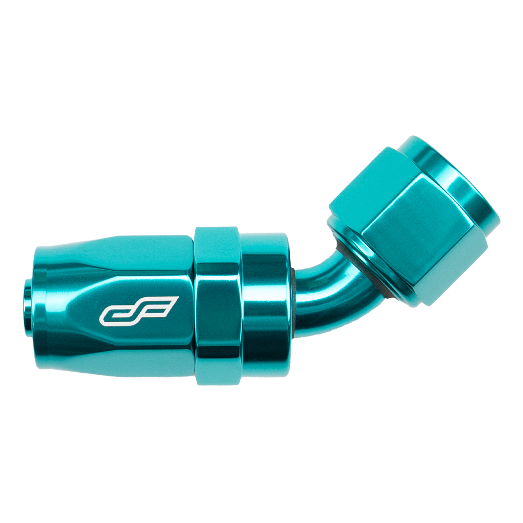 Teal 45 Degree Female Hose End