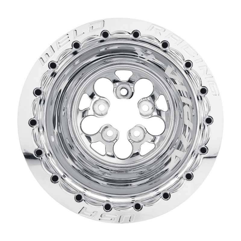 Weld Alpha-1 15x10 / 5x4.75 BP / 5in. BS Polished Wheel - Polished Double Beadlock MT