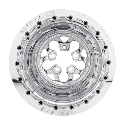 Weld Alpha-1 15x10 / 5x4.75 BP / 5in. BS Polished Wheel - Polished Double Beadlock MT