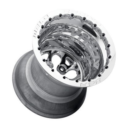 Weld Alpha-1 15x10 / 5x4.75 BP / 5in. BS Polished Wheel - Polished Double Beadlock MT