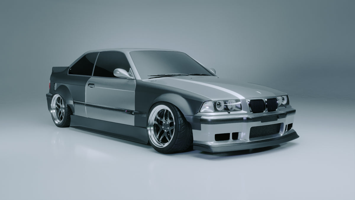 Big Duck Club BMW E36 Coupe Overfender Kit V5 (85mm) - manufacturer product example