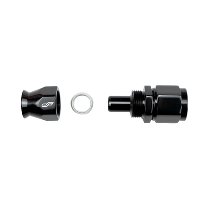 black ptfe 0 degree swivel hose end