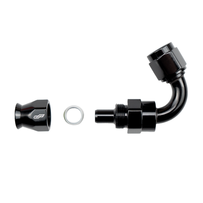 ColorFittings Black 120 degree PTFE hose end