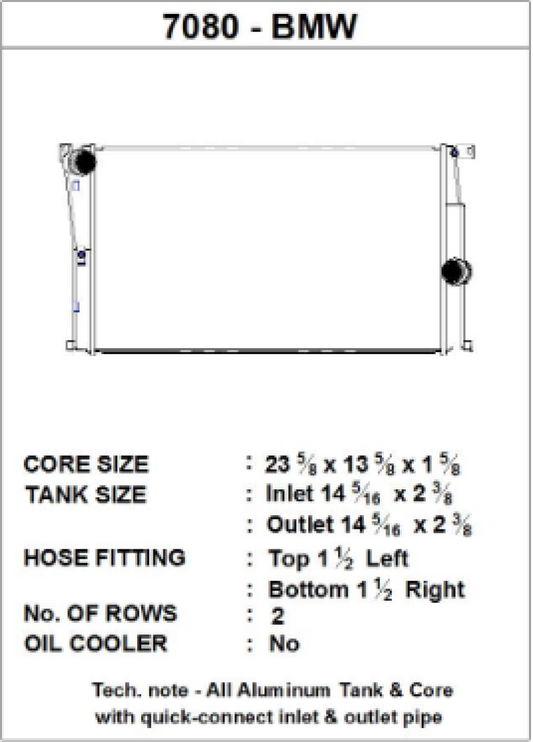 CSF BMW 2 Series (F22/F23) / BMW 3 Series (F30/F31/F34) / BMW 4 Series (F32/F33/F36) M/T Radiator