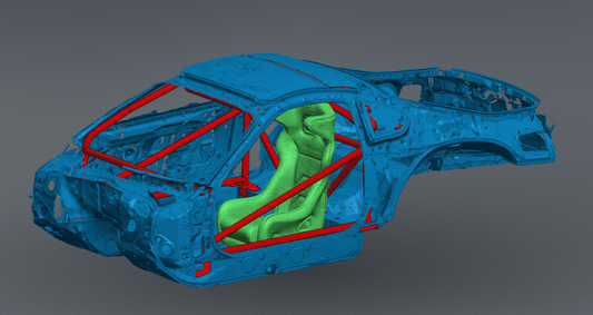 CageKits A80 Supra NHRA 8.5 chromoly roll cage CAD rendering