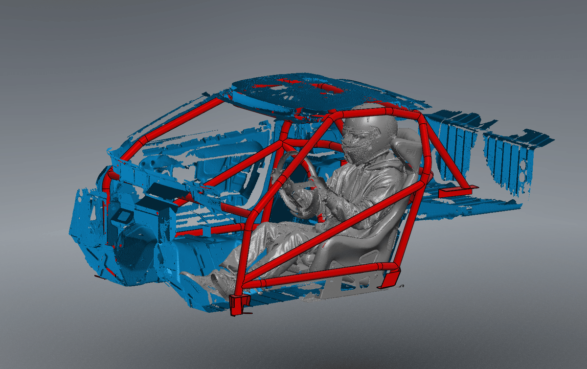 CageKits C4 Corvette NHRA 8.5 chromoly roll cage kit CAD rendering