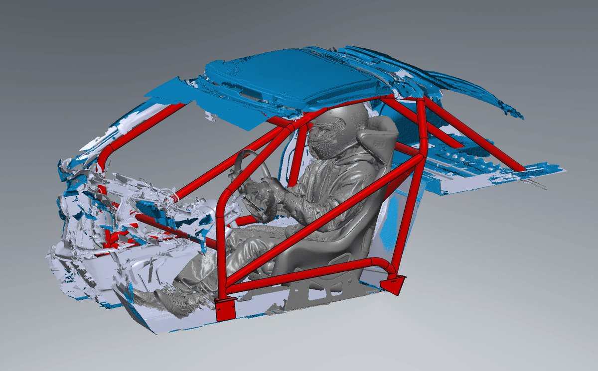 CageKits C5 Corvette NHRA 8.5 chromoly roll cage kit CAD rendering