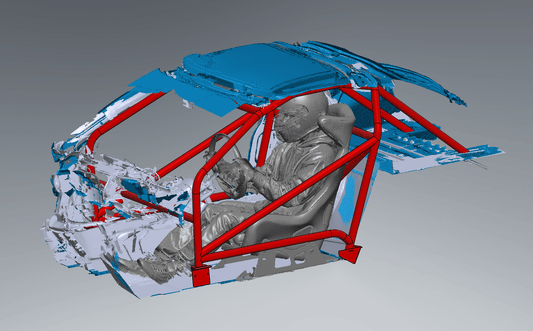CageKits C5 Corvette NHRA 8.5 chromoly roll cage kit CAD rendering