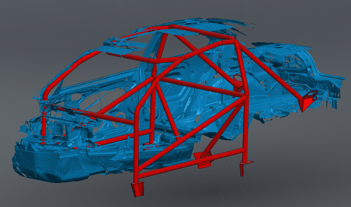 CageKits BMW E82 NHRA 8.5 chromoly roll cage CAD rendering