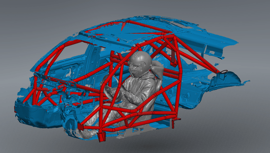 CageKits E90 Sedan Road Race Spec Roll Cage manufacturer illustration; selected configuration may differ