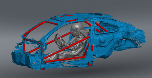 CageKits BMW E92 NHRA 8.5 chromoly roll cage CAD rendering