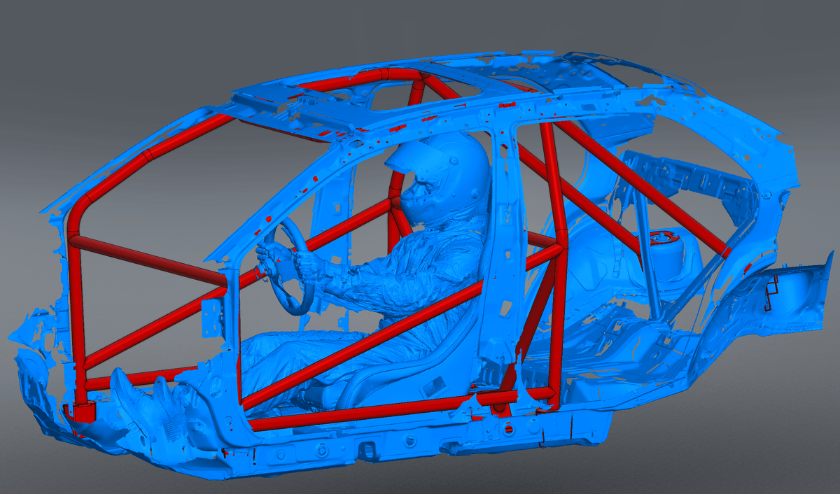 CageKits Mitsubishi Evo VIII NHRA 8.5 chromoly roll cage CAD rendering