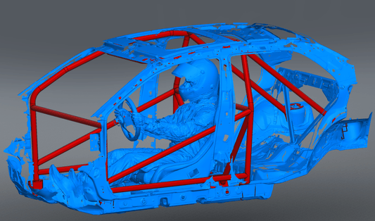 CageKits Mitsubishi Evo VIII NHRA 8.5 chromoly roll cage CAD rendering