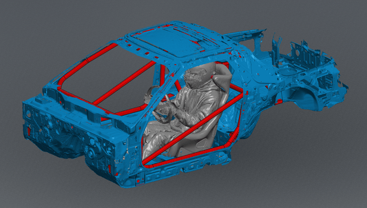 CageKits Mazda FC RX7 NHRA 8.5 chromoly roll cage CAD rendering