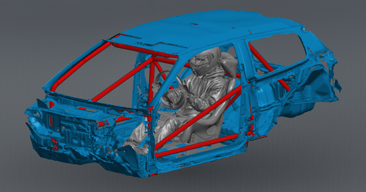 CageKits Honda EG Hatch NHRA 8.5 chromoly roll cage CAD rendering
