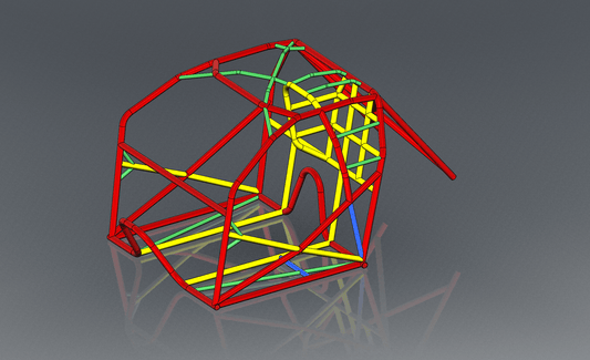 CageKits Nissan R35 GT-R SFI 25.3 tube chassis roll cage CAD rendering