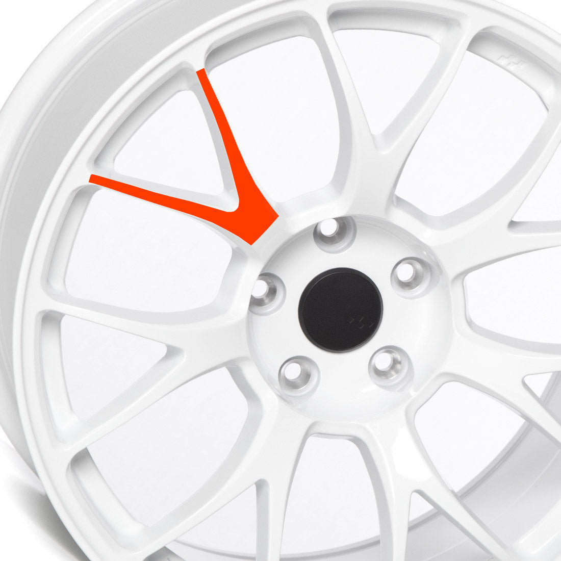 Circuit Performance 17-inch CSF2 fluorescent orange spoke decals