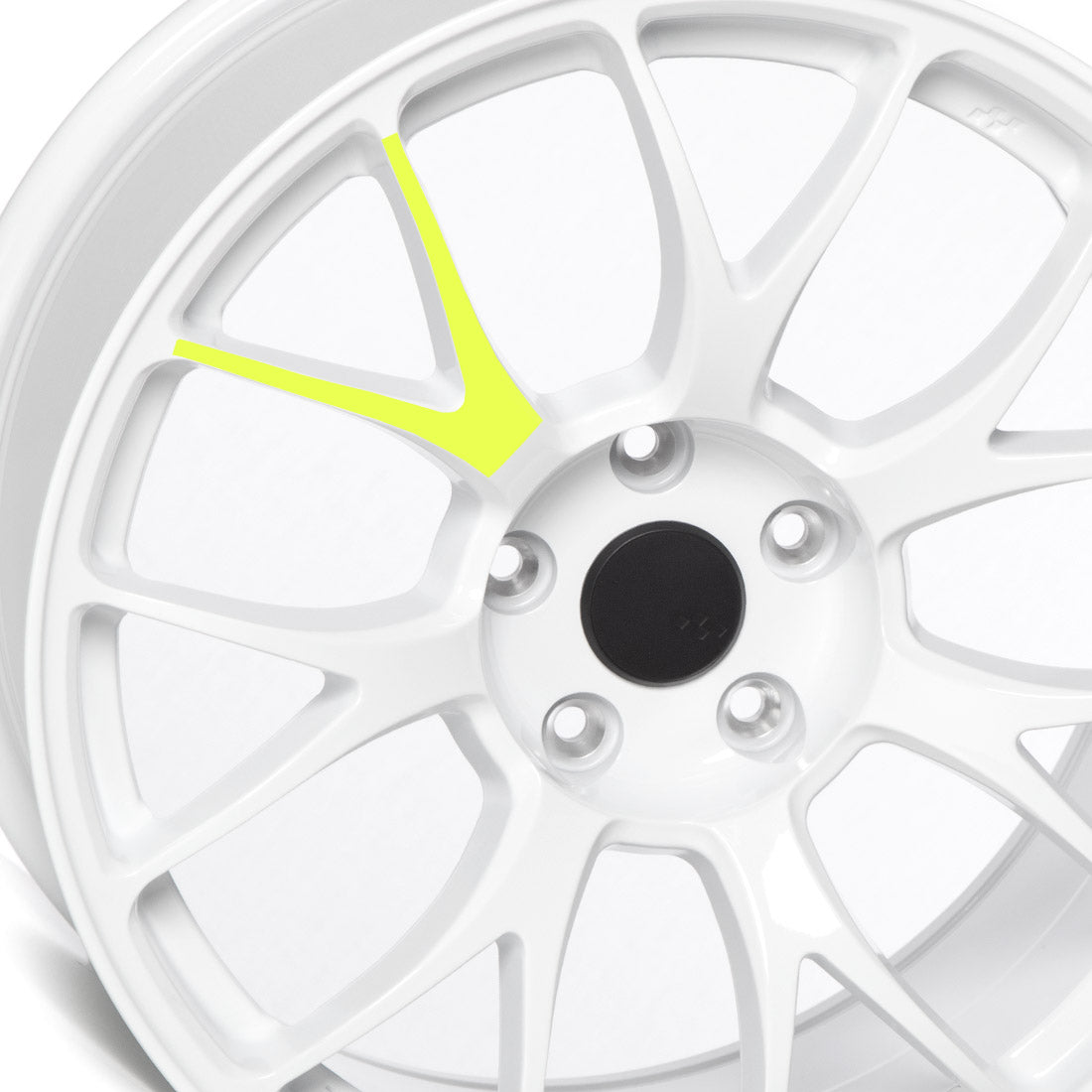 Circuit Performance 17-inch CSF2 fluorescent yellow spoke decals