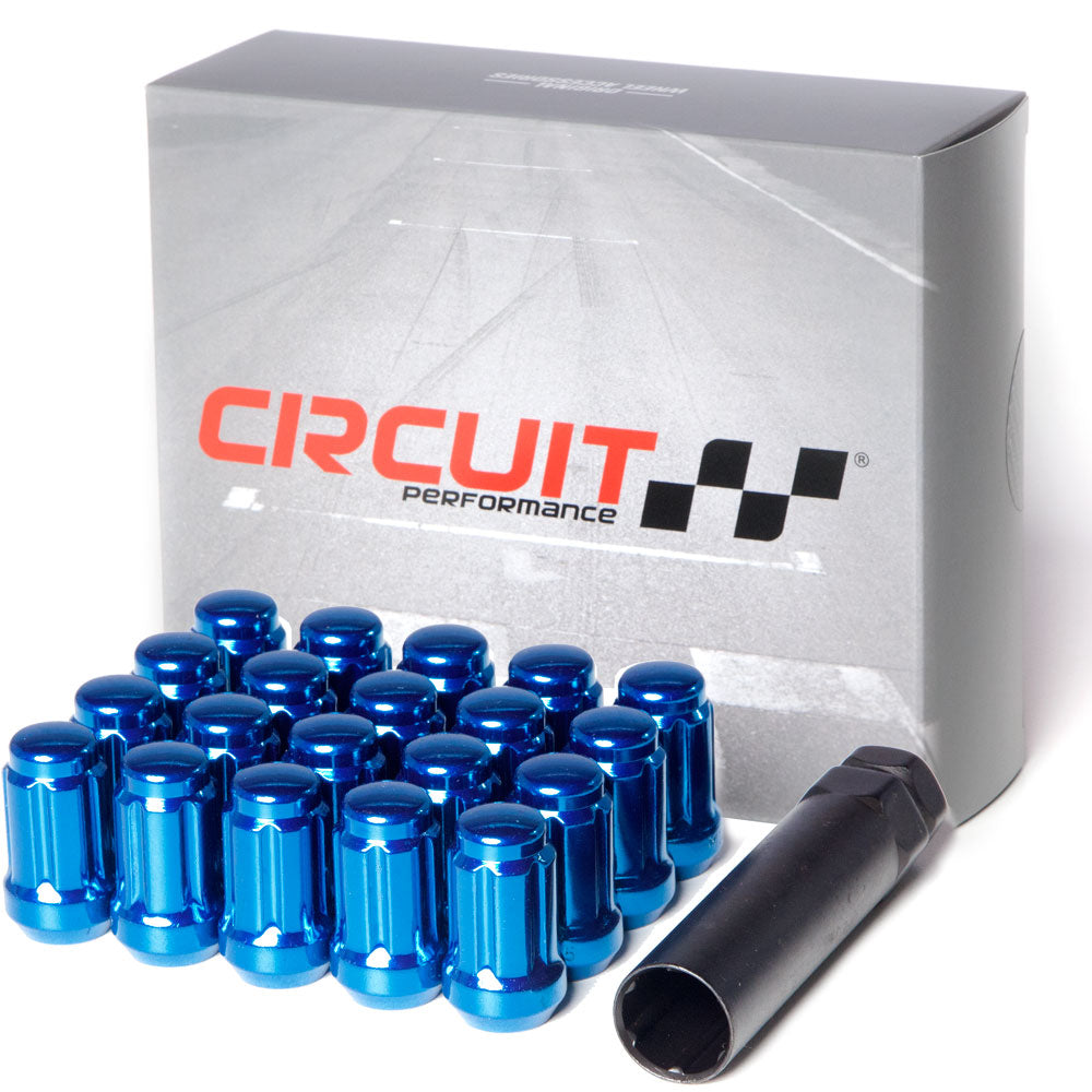 Circuit Performance M12x1.5 forged steel spline drive lug nuts blue