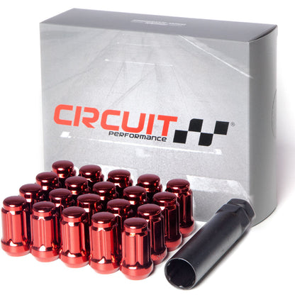 Circuit Performance M12x1.5 forged steel spline drive lug nuts red