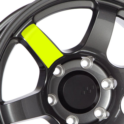 Circuit Performance Steller fluorescent yellow solid-color spoke decals