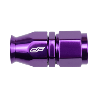 ColorFittings purple PTFE straight hose-end family. Manufacturer representative photo; AN size varies.