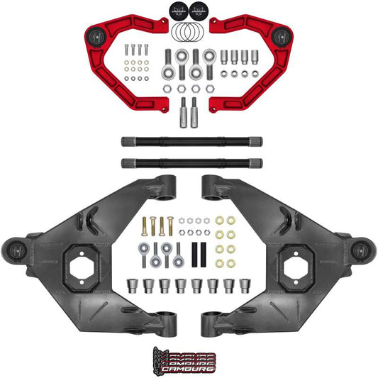 Camburg 21-25 Ford Bronco Trail Series L/T Kit w/ Axles (BILLET XJ UCA) (RED)