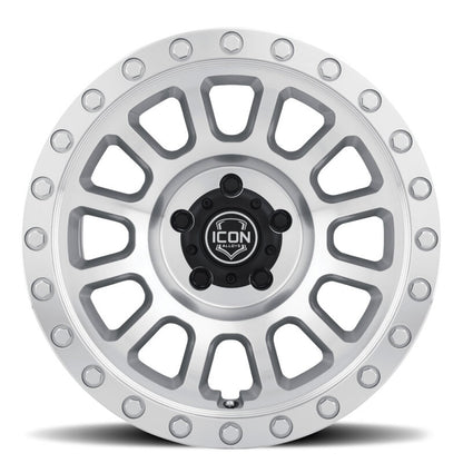 ICON Hulse 18x9 5x5 -12mm Offset 4.5in BS Silver Machined