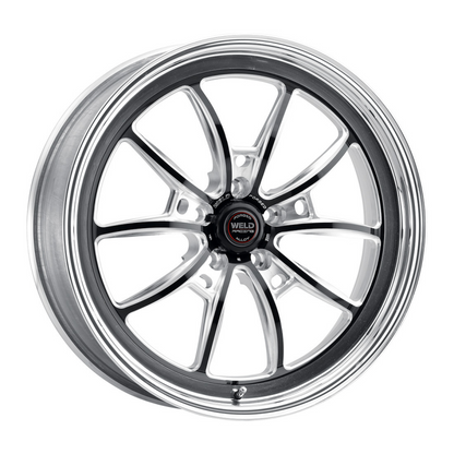 Weld S80 20x9 / 5x127 BP / 5.75in BS (+19 Offset) Black Center - Polished Shell - Non-Beadlock