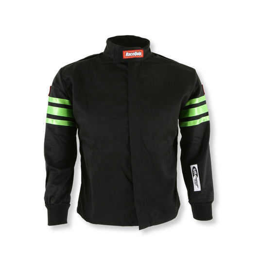 RaceQuip Green Trim SFI-1 JR. Jacket - Kids Medium