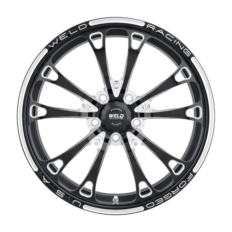 Weld V-Series 1-Piece 15x3.5 / Spindle Mount / 1.75in. BS Gloss Black Milled Wheel