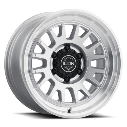 ICON Anza 17x8.5 / 5x5 / -6mm / 4.5in BS Silver Machined Wheel