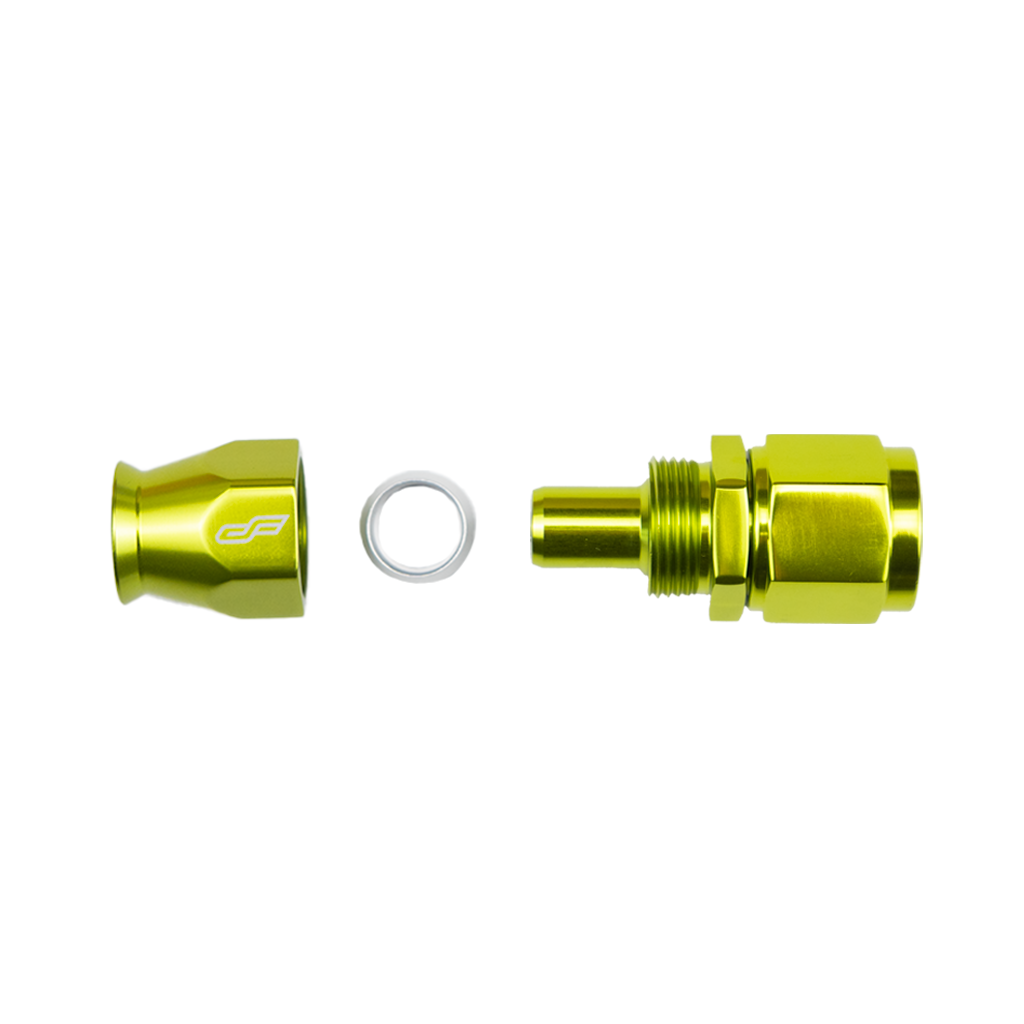 green ptfe 0 degree swivel hose end