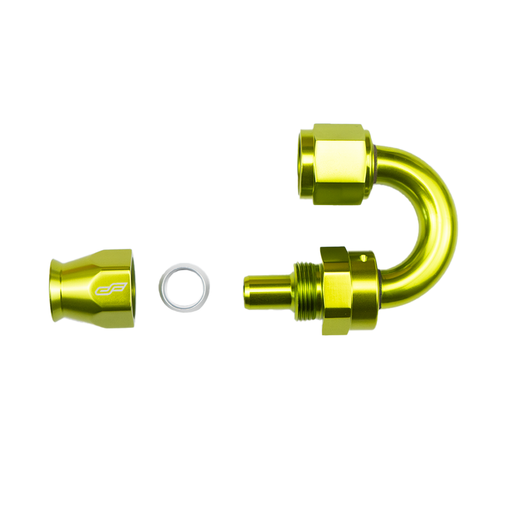 green ptfe 180 degree swivel hose end