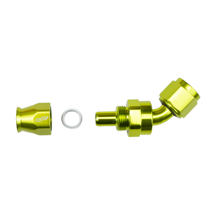 green ptfe 45 degree swivel hose end