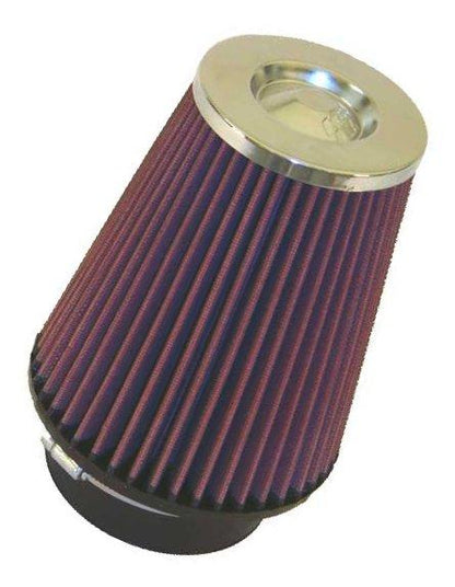 K&N Universal Chrome Filter Multi Lingual 6in Od B X 5.5in H W/4in 3-1/2in 3in Dia Flg in v Top