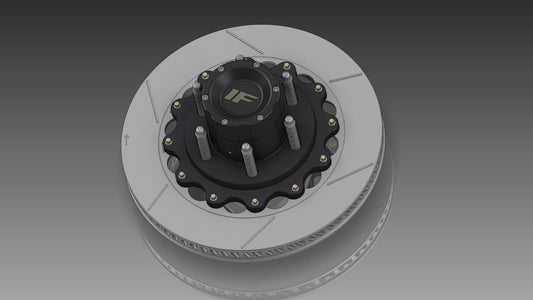 Izzy Fab 7075 Billet Race Hub with 13-Inch Brake Rotor — manufacturer product gallery