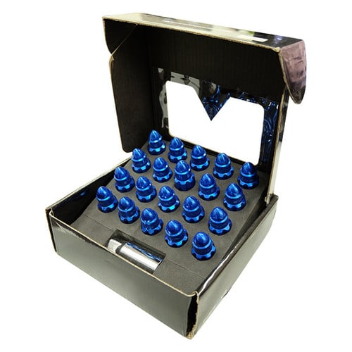 NRG LN-LS510BL-21 500 Series M12 x 1.25 blue bullet lug nut set with lock key