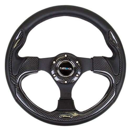 NRG RST-001CBL Pilota 320 mm black leather steering wheel with carbon-fiber-look trim