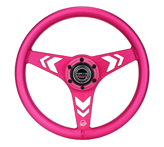 NRG RST-070-PK 330mm aluminum arrow-cutout steering wheel