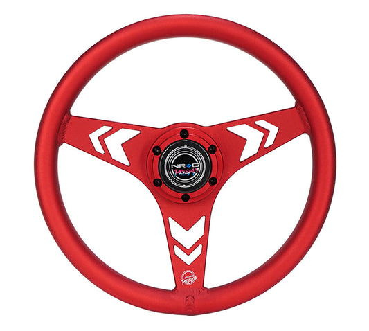 NRG RST-070-RD 330mm aluminum arrow-cutout steering wheel