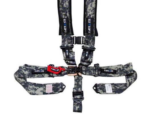 NRG SBH-5PCDCAMO-GY-1221 SFI 16.1 five-point latch-link racing harness in gray digital camo